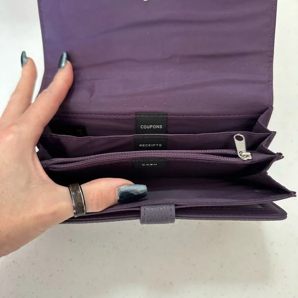 Purple Long Wallet Mundi Multi Pockets Compartments Card Slots NWT - Picture 5 of 6